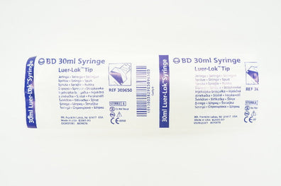BD 309650 Luer-Lok Tip Syringe 30ml